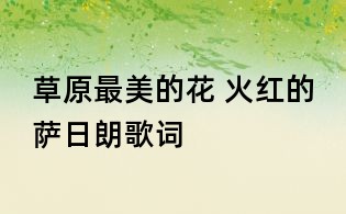 草原最美的花 火红的萨日朗歌词