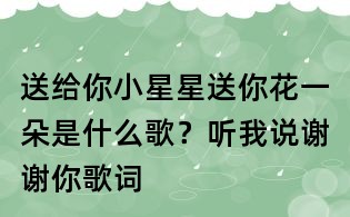 送给你小星星送你花一朵是什么歌?听我说谢谢你歌词