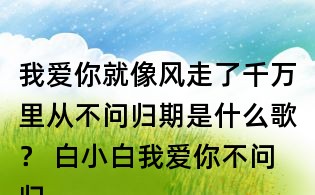 我爱你就像风走了千万里从不问归期是什么歌? 白小白我爱你不问归期歌词