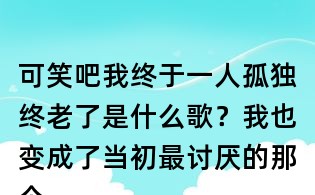 可笑吧我终于一人孤独终老了是什么歌?我也变成了当初最讨厌的那个他什么歌?王佳杨遗憾歌词