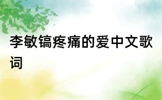 李敏镐疼痛的爱中文歌词
