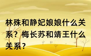 林殊和静妃娘娘什么关系?梅长苏和靖王什么关系?