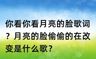 你看你看月亮的脸歌词？月亮的脸偷偷的在改变是什么歌？