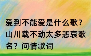 爱到不能爱是什么歌？山川载不动太多悲哀歌名？问情歌词