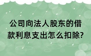 公司向法人股东的借款利息支出怎么扣除?