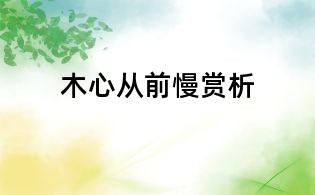 木心从前慢赏析