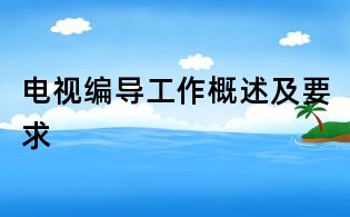 电视编导工作概述及要求