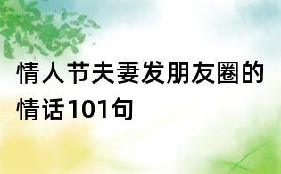 情人节夫妻发朋友圈的情话101句