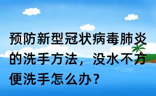 预防新型冠状病毒肺炎的洗手方法,没水不方便洗手怎么办?