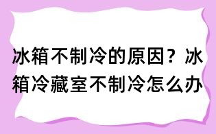 冰箱不制冷的原因?冰箱冷藏室不制冷怎么办