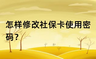 怎样修改社?？ㄊ褂妹苈耄?/></div>
       <dl>
        <dt><h1>怎样修改社保卡使用密码？</h1></dt>
        <dd class=
