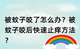 被蚊子咬了怎么办?被蚊子咬后快速止痒方法?