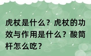 虎杖是什么？虎杖的功效与作用是什么？酸筒杆怎么吃？