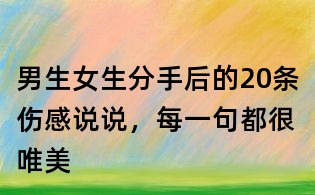 男生女生分手后的20条伤感说说,每一句都很唯美