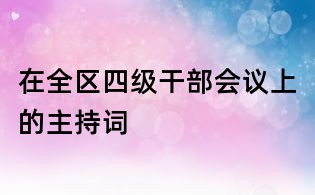 在全区四级干部会议上的主持词