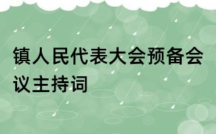 镇人民代表大会预备会议主持词