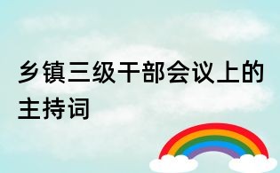 乡镇三级干部会议上的主持词
