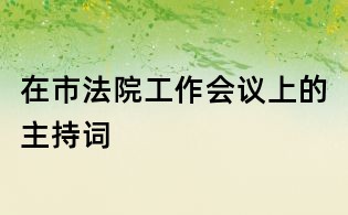 在市法院工作会议上的主持词