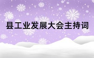 县工业发展大会主持词