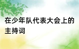 在少年队代表大会上的主持词