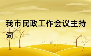我市民政工作会议主持词