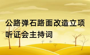 公路弹石路面改造立项听证会主持词