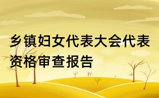 乡镇妇女代表大会代表资格审查报告