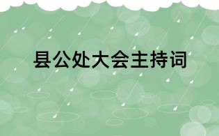 县公处大会主持词