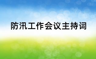 防汛工作会议主持词