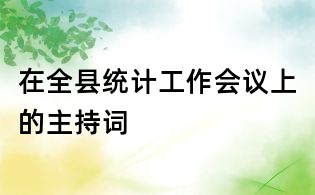 在全县统计工作会议上的主持词