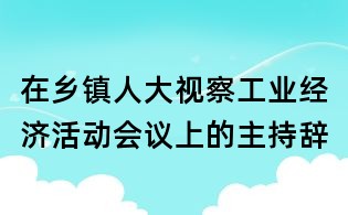 在乡镇人大视察工业经济活动会议上的主持辞