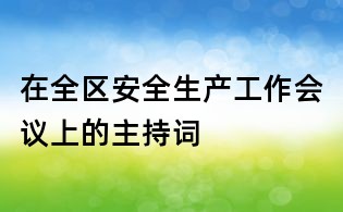 在全区安全生产工作会议上的主持词