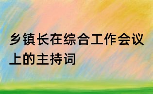 乡镇长在综合工作会议上的主持词