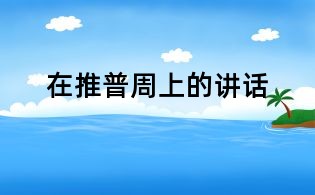 在推普周上的讲话