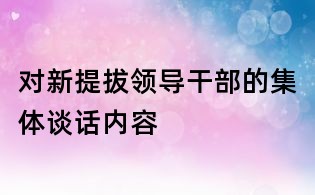 对新提拔领导干部的集体谈话内容