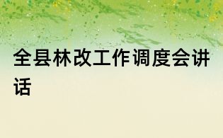 全县林改工作调度会讲话