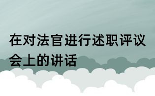 在对法官进行述职评议会上的讲话