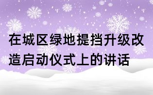 在城区绿地提挡升级改造启动仪式上的讲话