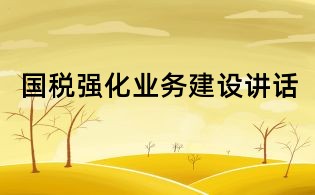 国税强化业务建设讲话
