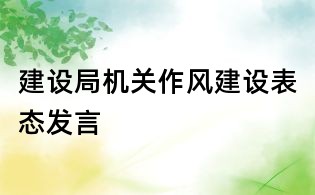 建设局机关作风建设表态发言