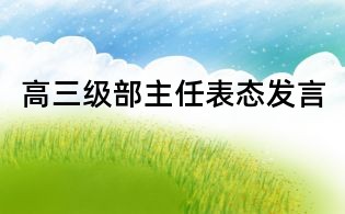 高三级部主任表态发言