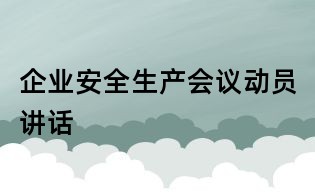 企业安全生产会议动员讲话