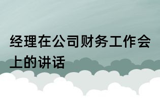 经理在公司财务工作会上的讲话