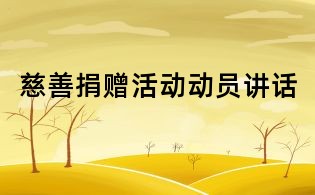 慈善捐赠活动动员讲话