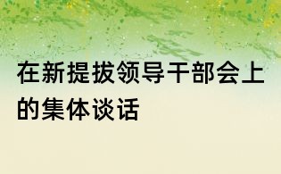 在新提拔领导干部会上的集体谈话