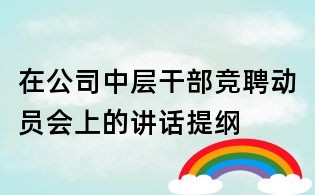 在公司中层干部竞聘动员会上的讲话提纲