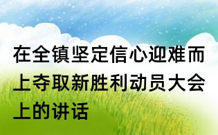 在全镇坚定信心迎难而上夺取新胜利动员大会上的讲话