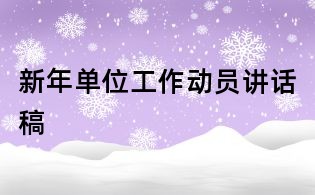 新年单位工作动员讲话稿