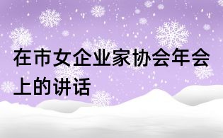 在市女企业家协会年会上的讲话