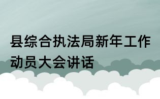 县综合执法局新年工作动员大会讲话